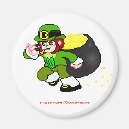 Pixel Leprechaun Magnet 1 (Voorkant)