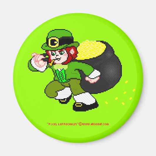 Pixel Leprechaun Magnet 3 (Voorkant)