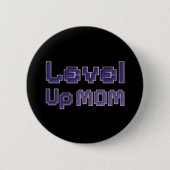 Pixel Level Up Moeder Gamer Speldje - Paars op Zwa (Voorkant)