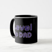 Pixel Level Up Papa Gamer Tweekleurige Mok (Voorkant links)