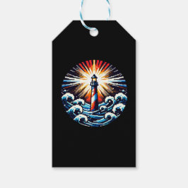 Pixel Lighthouse - Ocean Waves & Coastal Beacon Cadeaulabel
