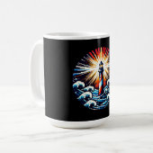 Pixel Lighthouse - Ocean Waves & Coastal Beacon Koffiemok (Voorkant links)