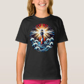 Pixel Lighthouse - Ocean Waves & Coastal Beacon T-shirt (Voorkant)