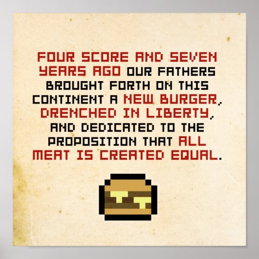 Pixel Lincoln Gettysburger Adres Poster (Voorkant)