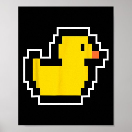 Pixel Little Duck 80s Videogame Halloween Kostuum Poster (Voorkant)
