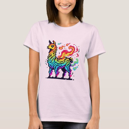 Pixel Llama Inferno T-shirt (Voorkant)