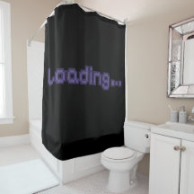 Pixel Loading Gamer Douchegordijn - Paars & Zwart