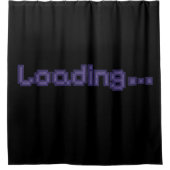 Pixel Loading Gamer Douchegordijn - Paars & Zwart (Voorkant)