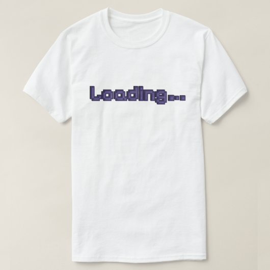 Pixel Loading Gamer T-Shirt - Paars op Wit (Design voorkant)