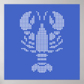 Pixel Lobster Emblem Mosaic Poster (Voorkant)