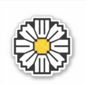 Pixel madeliefje bloem sticker (Voorkant)