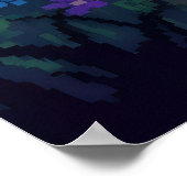 Pixel magisch bos met knipperende vuurvliegjes poster (Hoek)