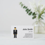 Pixel-Man in Black Suit-profielkaart Visitekaartje (Staand voorkant)