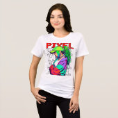 Pixel meisje tuff Tri-Blend shirt (Voorkant volledig)