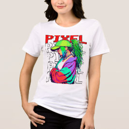 Pixel meisje tuff Tri-Blend shirt