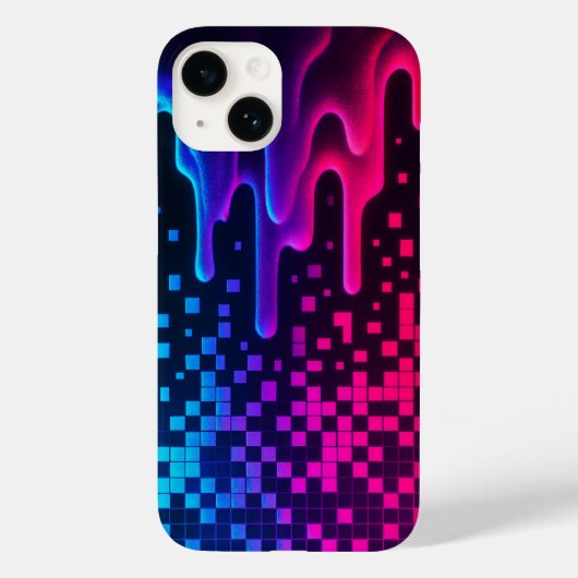 Pixel Melt Glitch Esthetische iPhone Case (Achterkant)