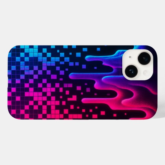 Pixel Melt Glitch Esthetische iPhone Case (Achterkant (horizontaal))