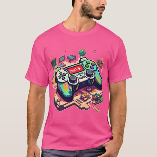 Pixel Meltdown: 16-bits gaming- en onderwijsisomet T-shirt (Voorkant)