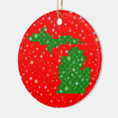Pixel Michigan en Pastel Snowflakes Keramisch Ornament (Links)