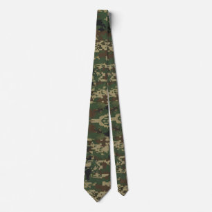 Pixel Militaire Camouflagepatroon Stropdas