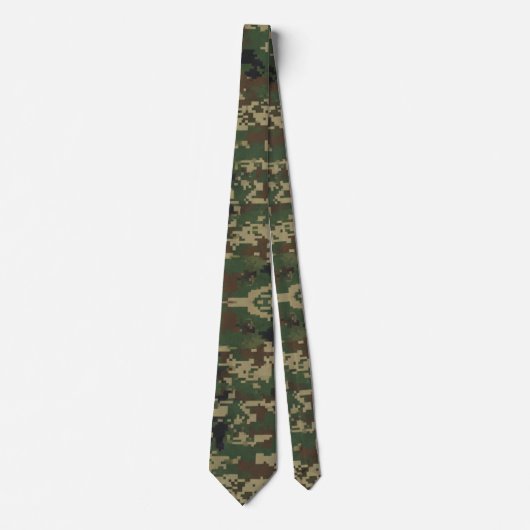 Pixel Militaire Camouflagepatroon Stropdas (Voorkant)
