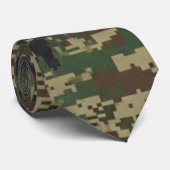 Pixel Militaire Camouflagepatroon Stropdas (Opgerold)