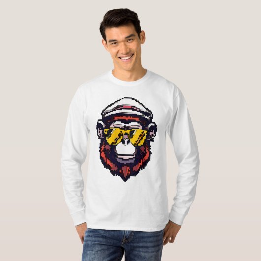Pixel Monkey T-shirt (Voorkant volledig)