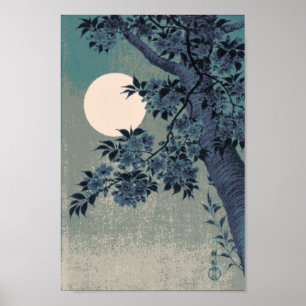 Pixel  Moonlit Cherry Blossom Poster