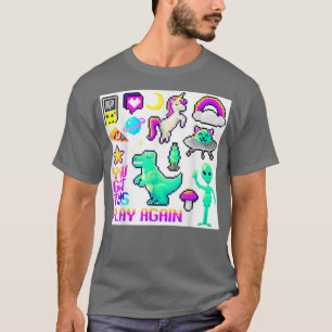 Pixel Motif Manga Hoodie Anime T-Rex Unicorn Pizz T-shirt