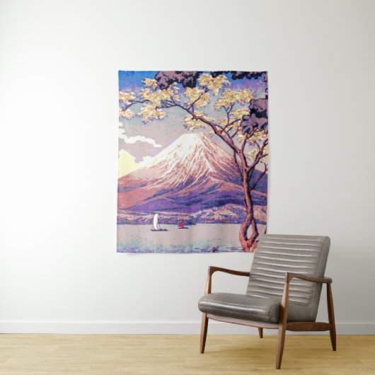 Pixel Mt Fuji van het meer van Yamanaka in het Pos Wandkleed (In situ)