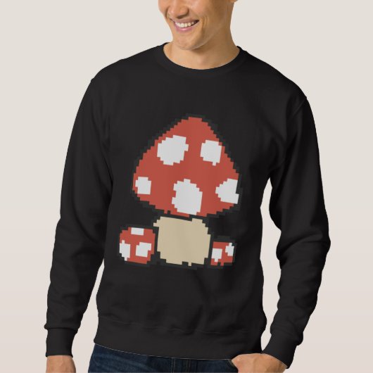 Pixel Mushroom 8 Bit Retro Gaming Fly Agaric Gamer Trui (Voorkant)