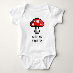 Pixel Mushroom Baby Bodysuit