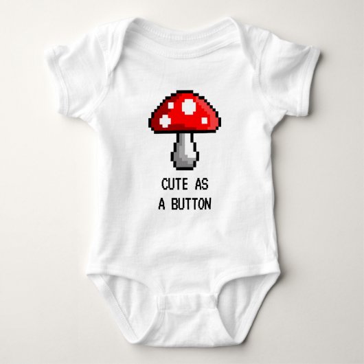 Pixel Mushroom Baby Bodysuit (Voorkant)