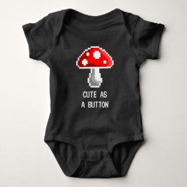 Pixel Mushroom Baby Bodysuit (donker)
