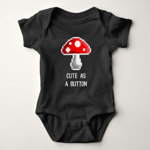 Pixel Mushroom Baby Bodysuit (donker)