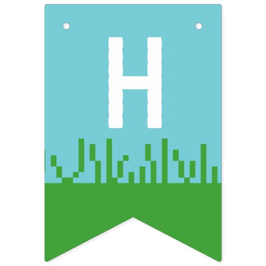 Pixel Mushroom Birthday Bunting Banner (Tweede vlag)