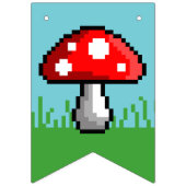 Pixel Mushroom Birthday Bunting Banner (Eerste vlag)