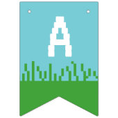 Pixel Mushroom Birthday Bunting Banner (Derde vlag)