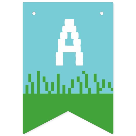 Pixel Mushroom Birthday Bunting Banner (Derde vlag)