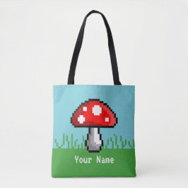 Pixel Mushroom Canvas tas