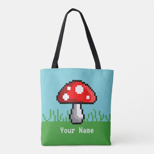 Pixel Mushroom Canvas tas (Achterkant)