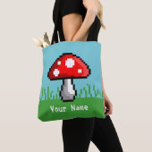 Pixel Mushroom Canvas tas (Dichtbij)