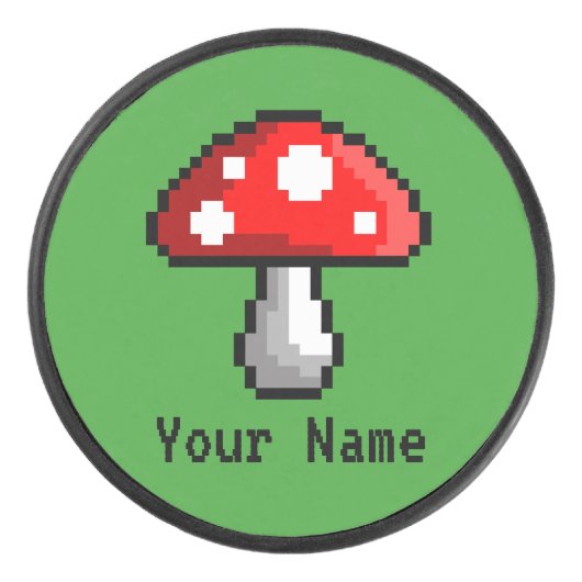 Pixel Mushroom Hockey Puck (Voorkant)