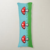 Pixel Mushroom Meadow Body Pillow Lichaamskussen (Voorkant Verticaal)