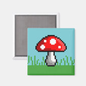 Pixel Mushroom Meadow Magnet (Voorkant / Achterkant)