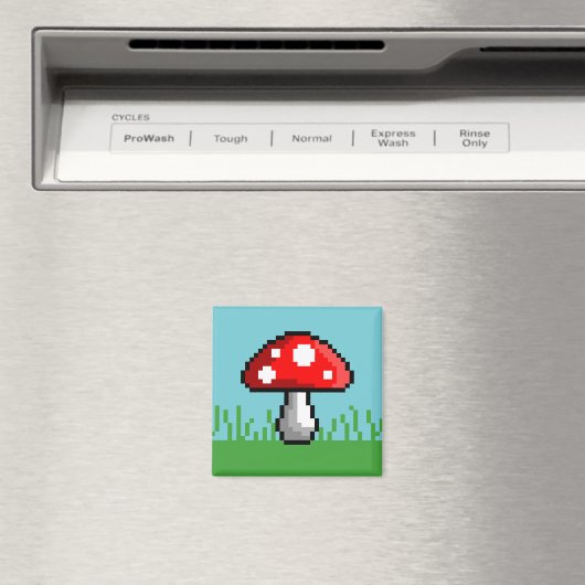 Pixel Mushroom Meadow Magnet (Insitu (Vaatwasser))