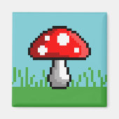 Pixel Mushroom Meadow Magnet (Voorkant)