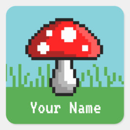 Pixel Mushroom Meadow Naam Stickers