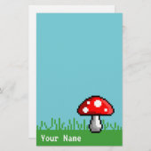 Pixel Mushroom Meadow Stationery Briefpapier (Voorkant / Achterkant)