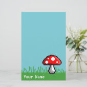 Pixel Mushroom Meadow Stationery Briefpapier (Staand voorkant)
